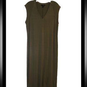 Banana Republic V Neck Tee Deep Green Maxi Dress Large